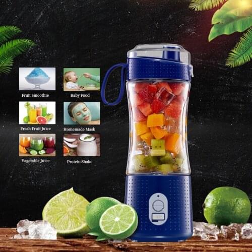 Portable Wireless Juicer Cup Electric Blender Serrated 6 Blades Food Sand Ice Smoothie Pressing Machine Handheld Fruit Squeezer