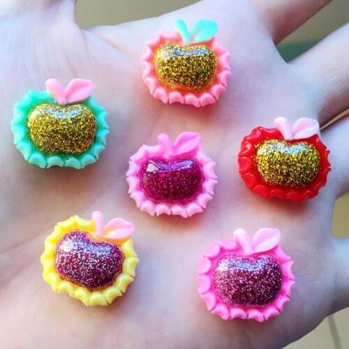 Ablaze 12 PCS 20mm Apple Flat Back Clothing Button Hair Accessories Party Decoration Rhinestone Scrapbook.A04