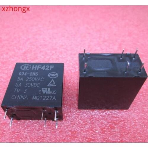 Relay HF42F 024-2HS HF42F-024-2HS JZC-42F 024-2HS JZC-42F-024-2HS 24VDC DC24VC 24V DIP6
