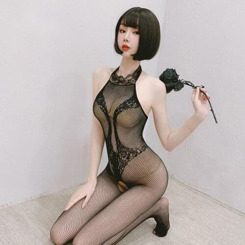 Sexy Tights Lingerie Hot Womens Hosiery Black Open Crotch Intimate Underwear Teddy Mesh Costumes Porno Hose Bodysuit Pantyhose