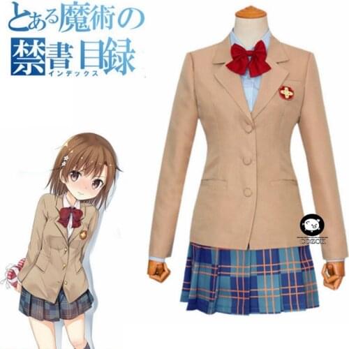 Misaka Mikoto School Uniform Anime Toaru Kagaku no Railgun Shirai Kuroko Cosplay Costume