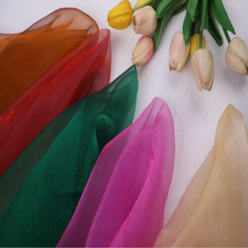 Solid Color Organza Fabric DIY Clothes Dress Wedding Decor Organza Crafts Sewing Fabric 100*150cm Soft Glitter Tulle Gauze Mesh