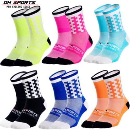 DH Sports Men Women Socks Professtional Racing Bicycle Compression Socks Anti-wear Breathable Running Socks calcetines ciclismo