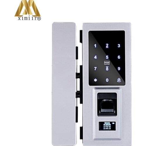 Smart Glass Door Lock Biometric Fingerprint Door Lock XM-Q1 Electronic RF Keyless Keypad Frameless Glass Door Lock