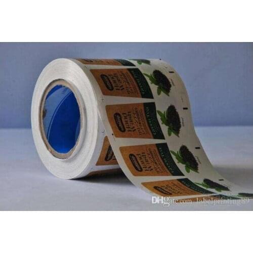 Customized round roll packing adhesive sticker label printed color vinyl sticker