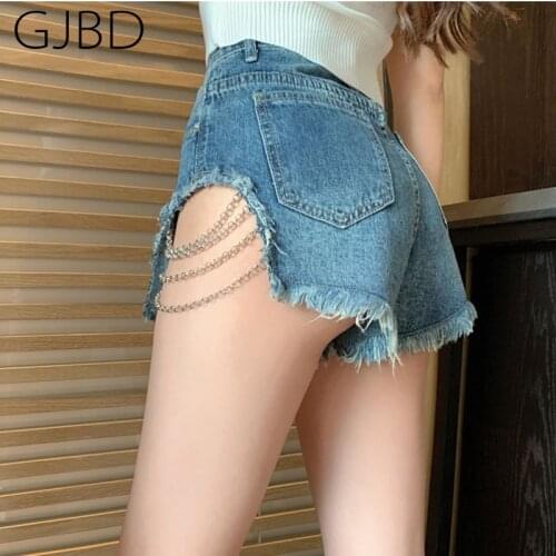 Womens Short Jeans 2021 Summer Fashion New High Waist Streetwear Hot Pants Baggy Ripped Harajuku Straight Denim Short Trouser