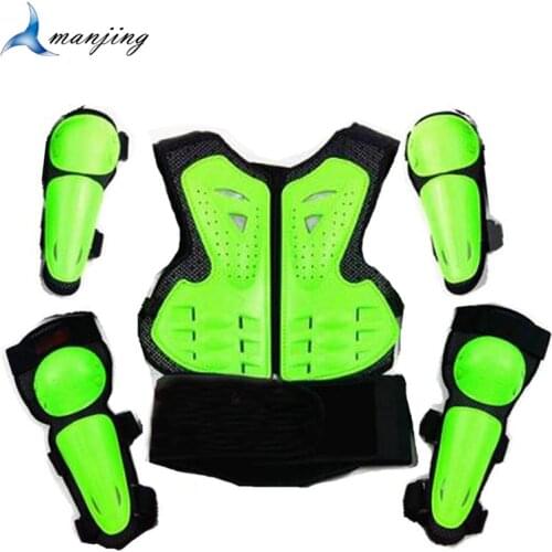 Green Children Motocross Body Protective gear Vest armor ATV Dirt Bike suits Chest Spine Guard Off Road Racing Riding Waistcoat