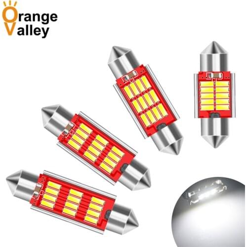 100Pcs Festoon c5w LED 31 36 39 41 mm 10 12 led bulb 4014 SMD reading lamp car Interior Light DC 9-30V
