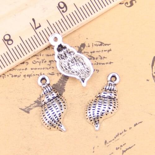 146pcs Jewelry Charms conch shell 20x10x4mm Antique Silver Plated Pendants Making DIY Handmade Tibetan Silver Jewelry