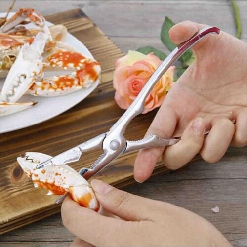 2 PCS/Set Zinc Alloy Seafood Crackers Picks Stick Set Crab Peel Shrimp Tool Lobster Calmp Pliers Clip Pick Set Home Kitchen Tool