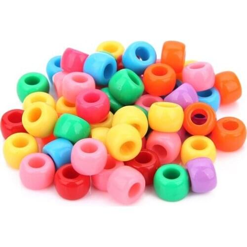 200pcs Acrylic solid mix color round beads plastic solid color beads DIY Accessories clothing loose beads large hole df3sd