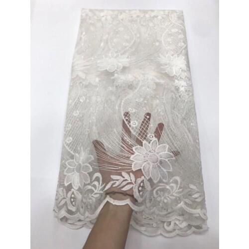 2021 Nigeria High Quality Wedding Lace African Lace Fabric Dubai Bridal Tulle Net French Rope Lace Fabric Dress J3517
