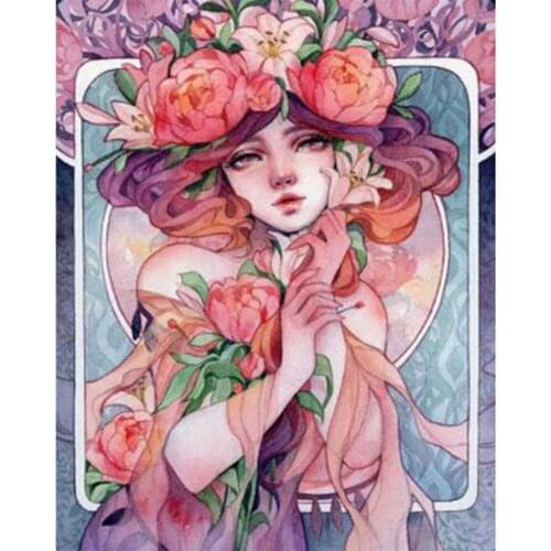 5D DIY Diamond Painting Cross Stitch Diamond Embroidery Cartoon girl Needlework Round Home deco Christmas Diamond Mosaic