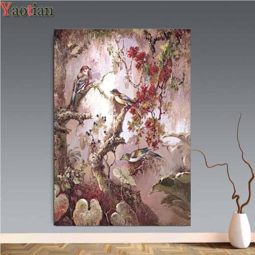 5d diy diamond painting full square/round drill Abstract bird tree flower diamond art embroidery cross stitch mosaic sticker