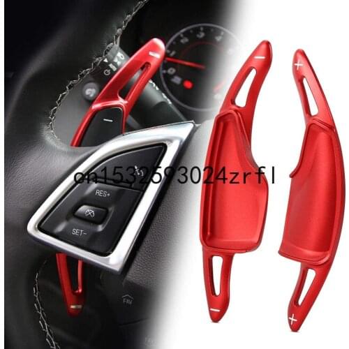 Aluminum Steering Wheel Paddle Shifters Cover Frame Sticker For Chevrolet Camaro 2017-19 Chevy C7 Corvette 2015-19 Accessories