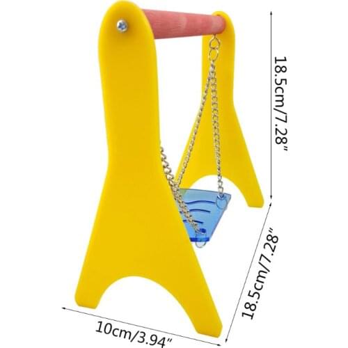 Acrylic Swing Chicken Toy with Hanging Chain Baby Chick Perch Cage Training Stand Holder for Bird Parrot Hens Macaw