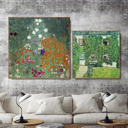 Canvas Painting Nordic Style Modular Picture Austrian Gustav Klimt Flowers Poster Wall Art For Bedroom Home Decor Prints