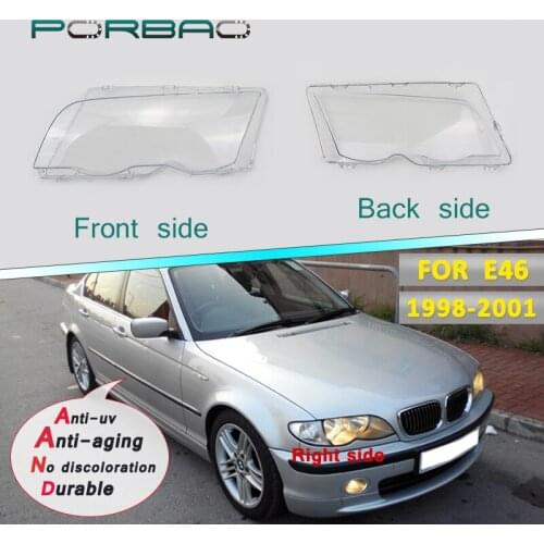 Front Headlight shell lens cover for 3 Series E46 316i 318i 320i 323i 325i 328i 4Drs Headlight lens cover 98-01 Replacemen DIY
