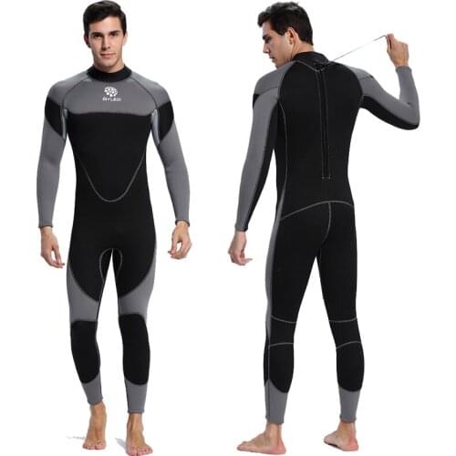 Diving Suit 3mm Mens Wetsuit Full Body Sports Skins YKK Back Zipper Surfing Suits for Scuba Diving Surfing Snorkeling Swimming