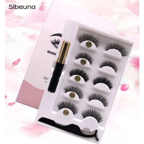 Magnetic Eyeliner Set Mink Fake Lashes Makeup Extension maquiagem New 5 Pairs 3D Magnetic Eyelashes Natural Curler False Lashes