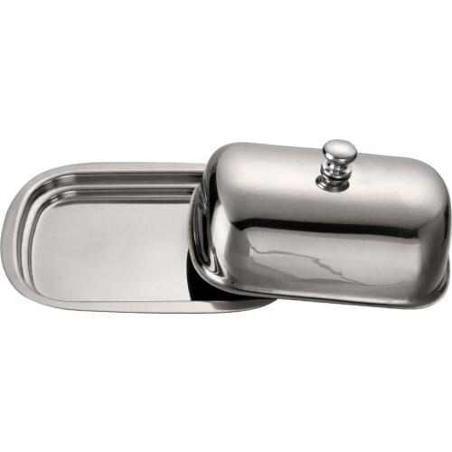 1pcs VonShef Stainless Steel Retro Butter Dish with Lid