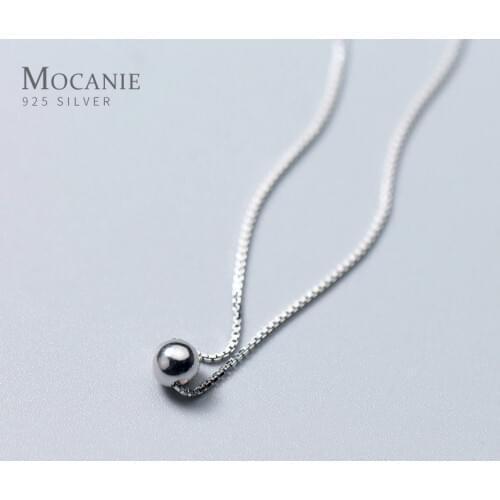 Modian Trendy Tiny Simple Bead Necklace Pendant New Sale 100% 925 Sterling Silver Round Jewelry For Women & Girls Party Gift