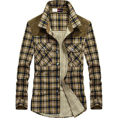 Mens Long Sleeve Checked Shirt Cotton Plaid Shirt Business Casual Dress British Stylish Classic Shirt Regular Fit