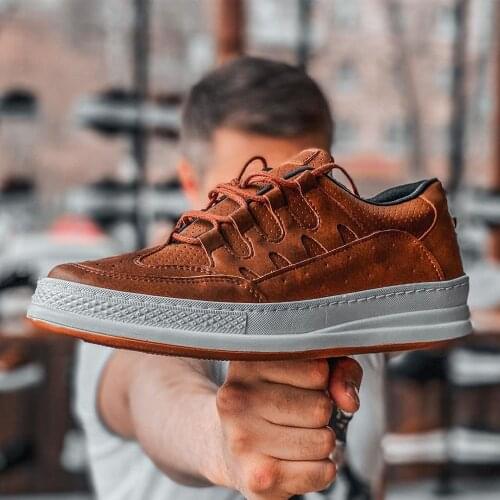 Chekich Mens Casual Shoes Tan Color Faux Leather Lace Up Brown Spring and Autumn Seasons Orthopedic Sneakers Breathable Two Colors Outsole Vulcanized Lightweight Brand Trend Wedding Formal Suits Office CH040 V6