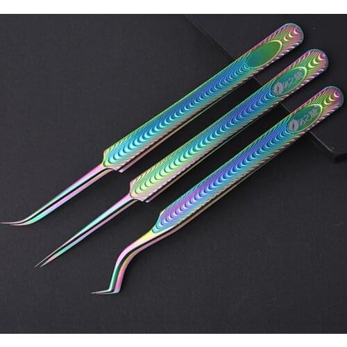 Tweezers for volume eyelash extension 3D 5D 6D Stainless Steel Eyebrow Tweezers Professional Anti-static Eyelash Tweezer Makeup