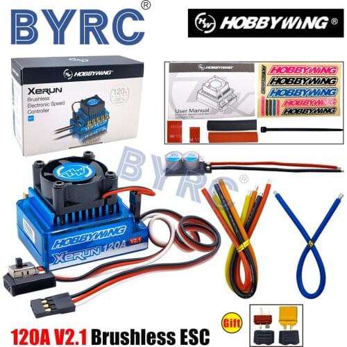 HobbyWing XERUN 120A V2.1 Brushless ESC+Programcard or HobbyWing LCD Program Box for 1/10 1/12 Competitions