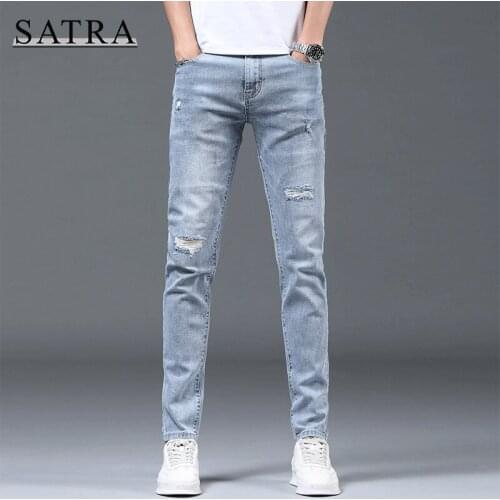 Рваные джинсы для мужчин Satra China At AliExpress