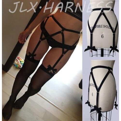 Sexy 90s High Quality Lingerie Womens Fashion Punk Suspender Belt Body Cage Harness Thigh Garter Women Fetish Underwear P0089