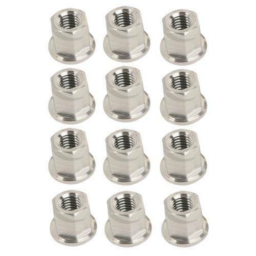 Motorcycle 8mm M8 x 1.25 Pitch Titanium Exhaust Manifold Flange Locking Nuts 12mm Hex 3/5/12pcs