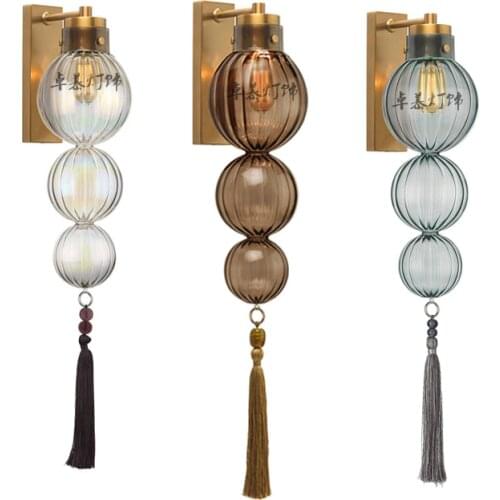 Modern high quality wall lamp Iron Lamp body glass Lampshade Gold Indoor sconce LED E27 Simple wall lights Bedside lamp 220v