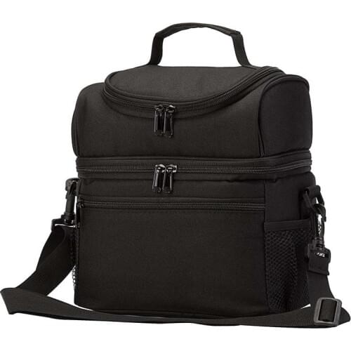 Double compartment cooler bag big capacity thermal lunch picnic box ice pack food drinks breast milk insulated carrier cool bag