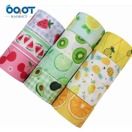 Fruit Series Thermal Transfer Printed Grosgrain Ribbons,38MM 10Yards M-21819-1273 Bow Cap DIY Party Gift Packaging Materials