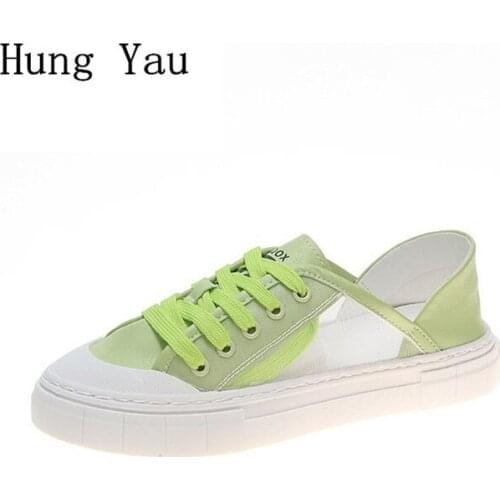 Women Casual Shoes Flats Fashion Outdoor Summer Breathable Couple Mesh Lace Up Shoes Woman Platform Walking Comfortable