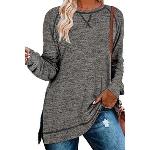 Autumn Winter Fashion Casual Loose Tunic Tops Womens Clothing O Neck Long Sleeve Solid Color Sweatshirt Ladies Pullovers Hoodie