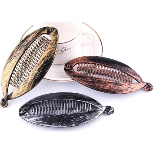 Furling Girl 1 PC Vintage Fish Shape Hair Clips Large Size Banana Clips Ponytail Holder for Women Girls Hair Styling Accessories