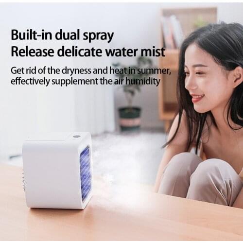 Summer Spray Water Cooling Fan Usb Charging Portable Dormitory Office Desktop Mobile Silent Humidifying Air Conditioning Fan New