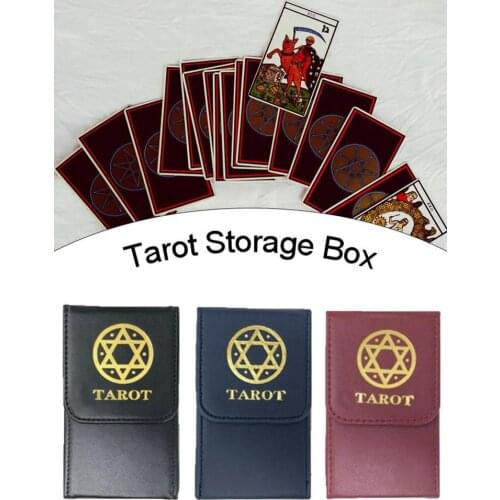 High Quality Tarot Storage Box Double Leather Collection Board Game Layered Portable Storage Case For Tarot Deck Card Storage