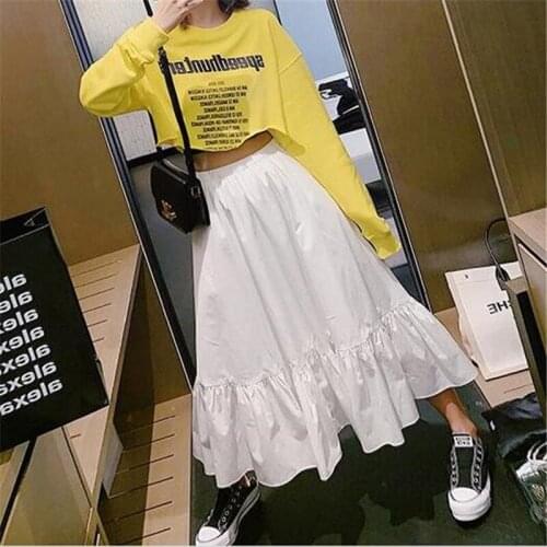 Summer Autumn Women Holiday Long Skirts Ruffles Comfortable Vintage All-Match Cotton Skirts 11 Color Plus Size 6XL 7XL