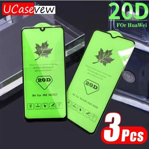 20D Full Cover Tempered Glass Screen Protector For Huawei P30 Honor 30S V30 20i 9A 10 20 Lite Nova7 Protective Film Anti-Scratch