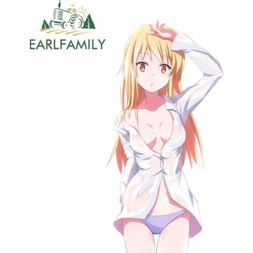 EARLFAMILY 13cm x 6.8cm for Mashiro Shiina Car Stickers Vinyl Cute Decals Anime Scratch-Proof Trunk Decor Car Door Protector