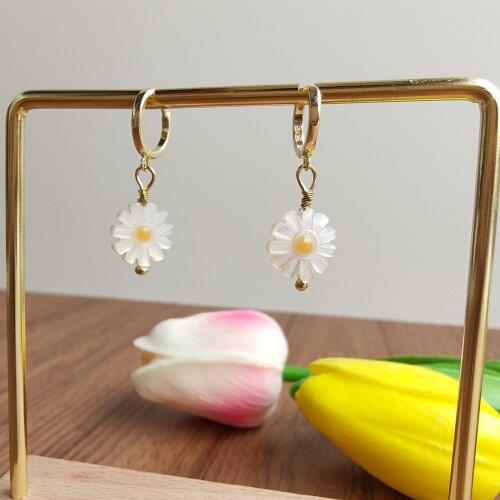 5 pairs)Promoting 10mm Daisy flower with 925 silver with gold plated earrings for women wedding jewelry brincos