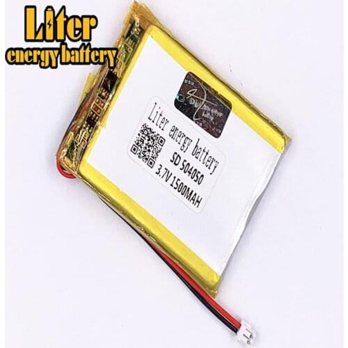 1.5MM 2pin connector lithium polymer batteries 504050 3.7V 1500mah lipo battery e-books GPS PDA Car recorder