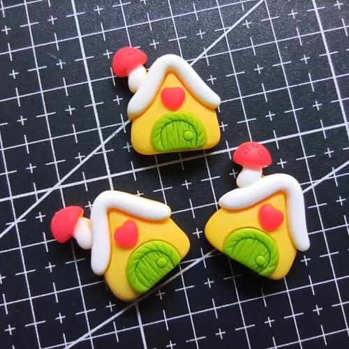 1pcs/lot resin flat back Christmas house cartoon 22mm fairy garden gnome moss terrarium decor crafts bonsai home DIY