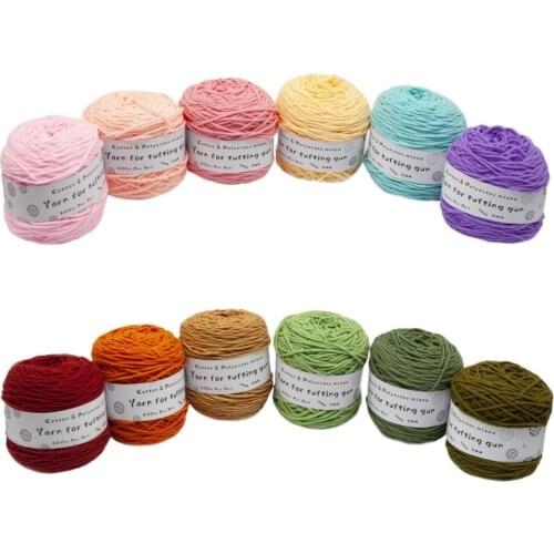 12PCS Tufting Gun Yarn 8 Strands Stamp Embroidering Yarn 100m/Roll Yarn Rolls for Tufting Gun Weaving Carpets