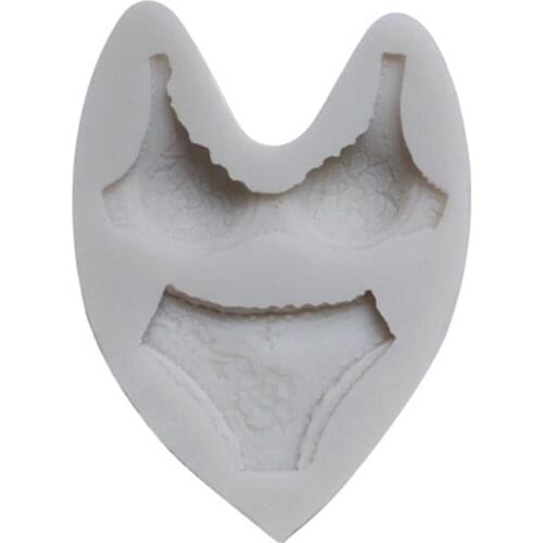 3D Sexy Women Underwear Suit Shape Silicone Mold Fondant Mould Sugarcraft Resin Clay Cake Decor DIY Hard Candies Decor