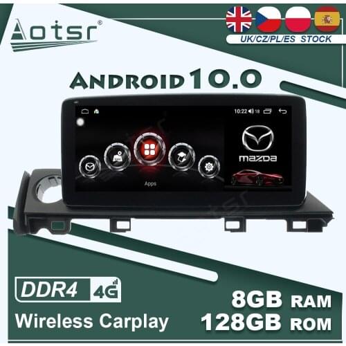 For Mazda 6 2017-2020 Android Car GPS Navigation Multimedia Player Radio 8+128G 4G LTE Wireless Carplay Auto Touch Video Stereo